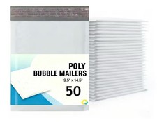  4 9.5x14.5 Poly Bubble Mailers Padded Envelopes Shipping Bags, 50 Pieces