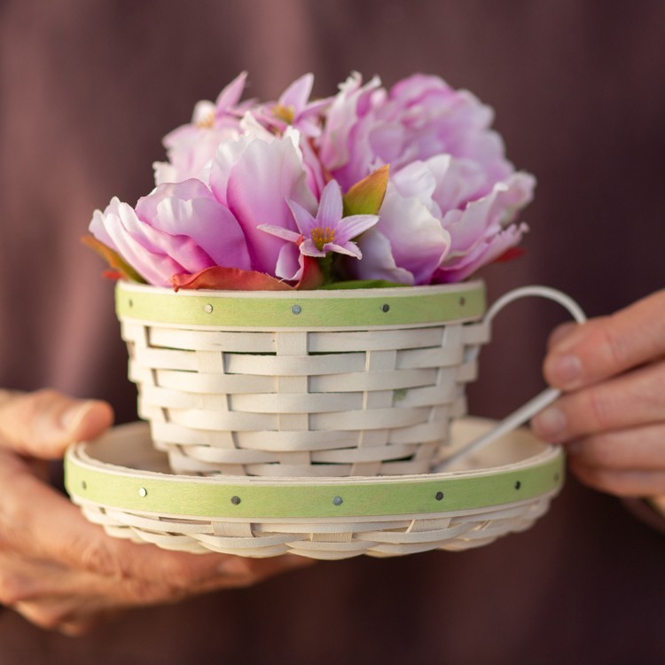 Dresden & Company - WOVEN TEACUP & SAUCER BASKET SET- 2026 - Longaberger Weavers