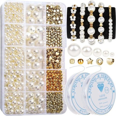 Pearl Beads for Bracelets, 720PCS Bracelet Making Kit for Adult, Bracelet Bea...