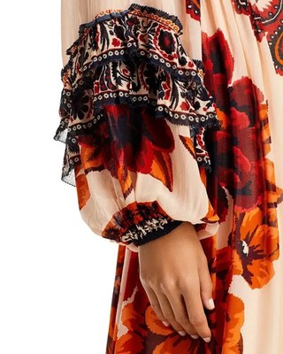 chinese dress ladies Raspberry Red Velvet 1970s Maxi Dress with Fringe – The Boho Depot main image 0