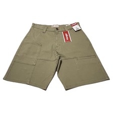 Wrangler Relaxed Fit Utility Shorts Mens 30 Military Khaki Shorts 8' Inseam NWT