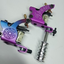 Lot of 2 Vintage Beautifully Designed Tattoo Machines w/ 1 Tube Grip Guns NIB
