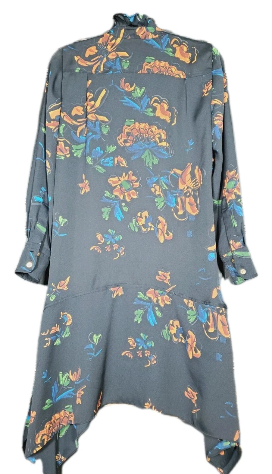 Abito Tory Burch plissettato cora con volant bavaglino fazzoletto stampa motivo floreale taglia 0