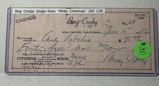Bing Crosby Signed Check 1952 Blue Ink LOA