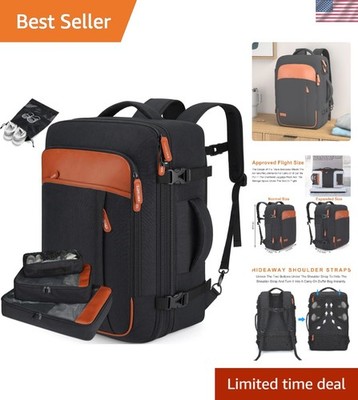 Durable 40L Carry-On Backpack with Anti-Theft Pocket & USB - Ideal for Travel