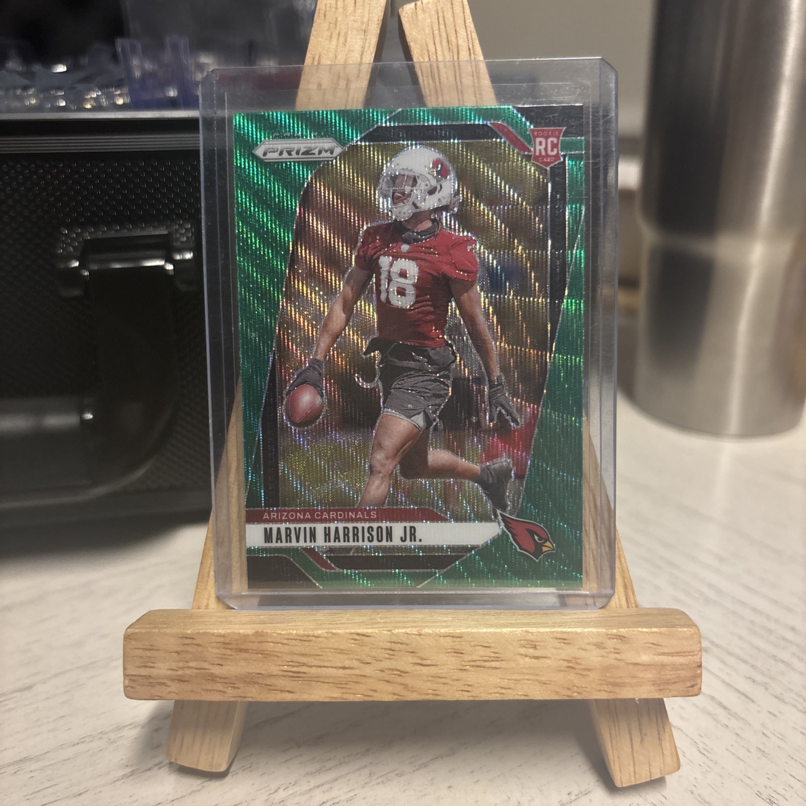 2024 Panini Prizm - Rookies Marvin Harrison Jr. #375 Green Wave Prizm (RC)