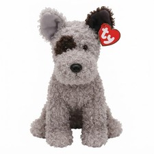 Ty Classic Boggs the Terrier Dog Plush 13  Gray Brown Stuffed Animal Soft Toy