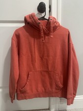 Fat Face Hoodie Pullover Women  s Medium Coral Drawstring Kangaroo Pocket Thermal