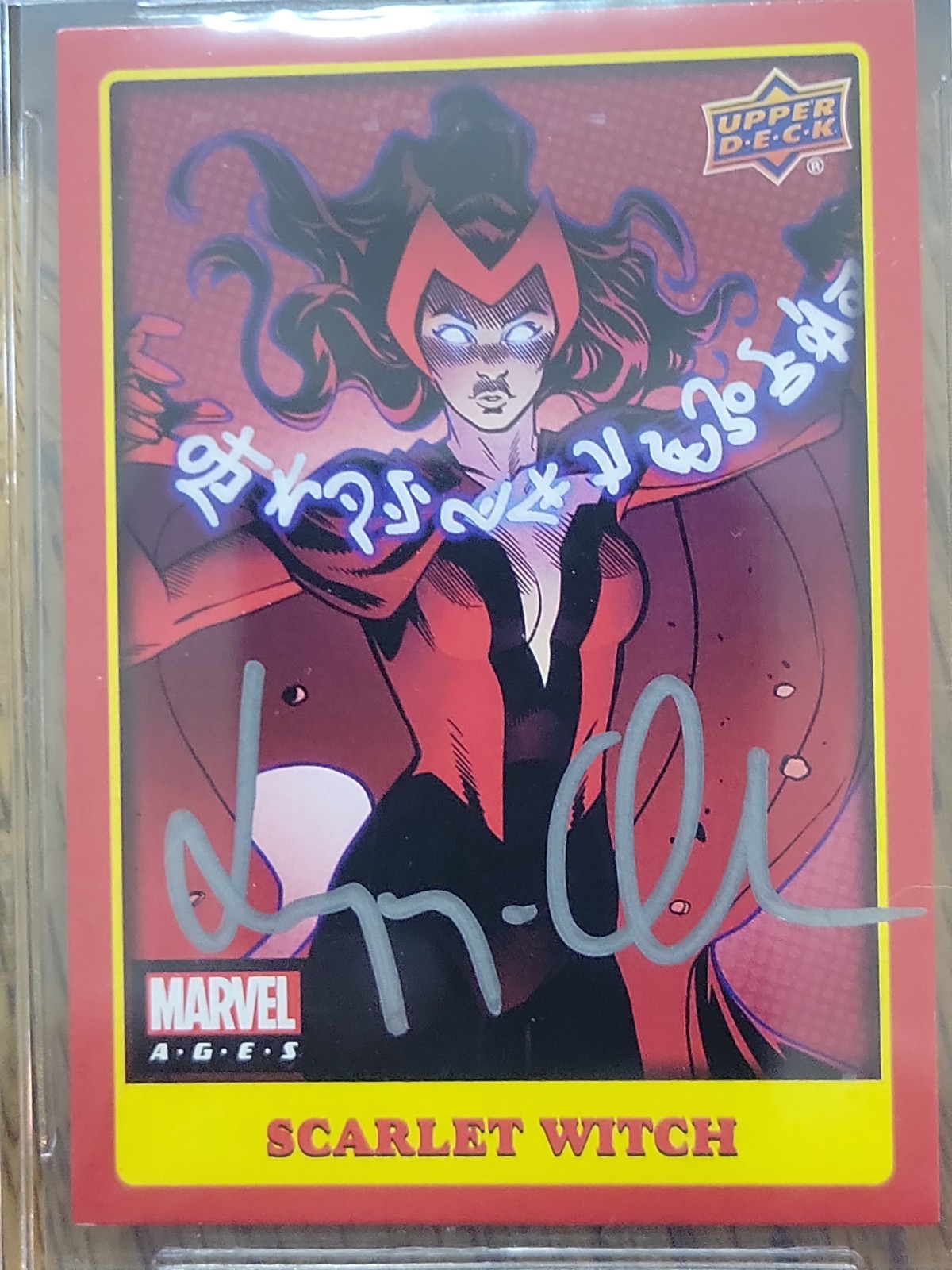 2021 Upper Deck Marvel Ages Scarlet Witch Elizabeth Olsen BGS authentic 10 auto view 2