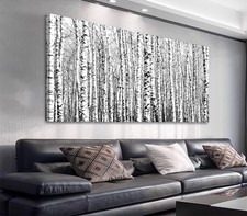 Birch Forest Canvas Wall Art for Living Room Wall Decor, Birch Woods Nature P...