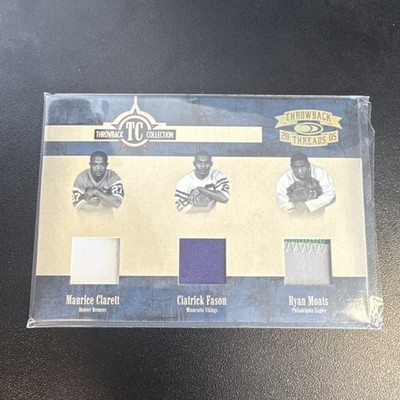 Donruss 2005 Throwback Threads Game Worn Patch #TC-20 Clarett Fason Moats /25