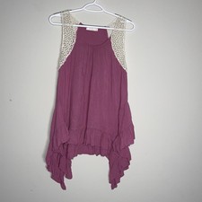 Entro Lace Sleeve S Pink Handkerchief Hem Dress Boho Coquette Fairy Cute