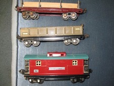 Lot of 3 Lionel prewar tinplate large frieght...