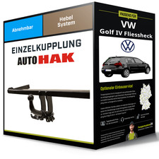 Abnehmbare Anhängerkupplung für VW Golf IV Fliessheck 97- Typ 1J1 Auto Hak NEU