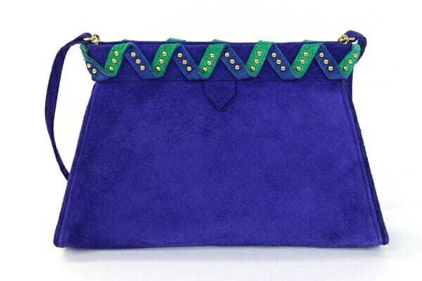 Borsa a tracolla Yves Saint Laurent scamosciata blu viola tracolla usata