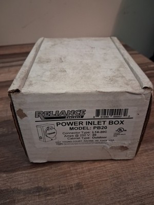 Reliance PB20 20 AMP Outdoor Generator Power Inlet Box 5000 Watt New Sealed