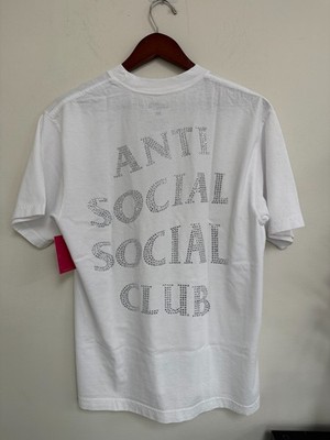 ANTI SOCIAL SOCIAL CLUBS Rhinestone Mind Games Tee WHITE / SILVER