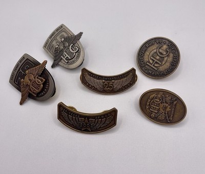 Lot Of 6 Harley-Davidson H.O.G Rally Pins + Anniversary Vintage Pins