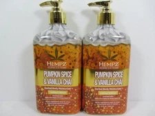 2 PACK HEMPZ PUMPKIN SPICE & VANILLA CHAI LIMITED EDITION BODY MOISTURIZER