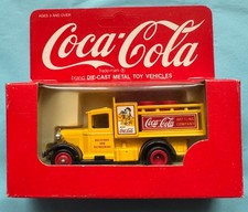 Vintage Coca Cola Die Cast Truck Yellow Lledo Boxed