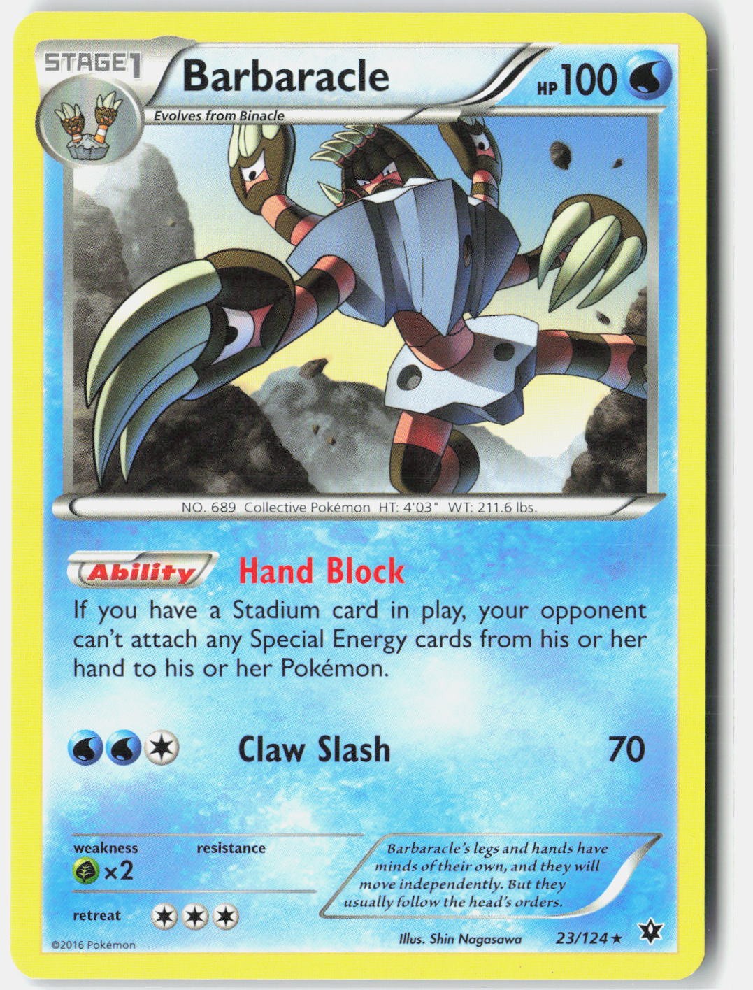 Barbaracle 23/124 Rare Fates Collide Pokemon Near Mint