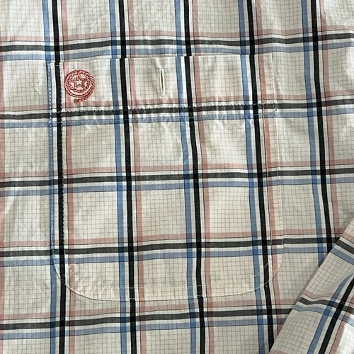 Wrangler George Strait Shirt Mens 2XL Pink Blue Plaid Windowpane Long Sleeve - Picture 24 of 24