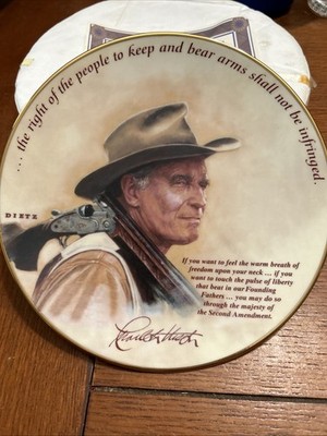 Charlton Heston on the Second Amendment Numbered Plate Jim Dietz NRA