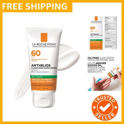 Anthelios Clear Skin Sunscreen Dry Touch SPF 60, Oil Free Sunscreen For Face,...