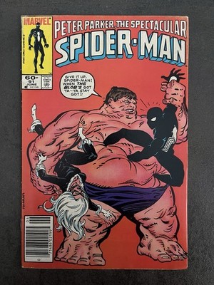Peter Parker Spectacular Spider-Man #91 (1984)   Black Suit & Black Cat   F+