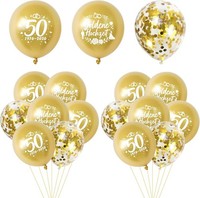 Deko Luftballons Goldene Hochzeit 24 StüCk Latex 50 Jahre Hochzeitstag Party