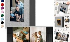 Photo Album 4x6,Linen Cover Slide-in Photo Album Book Can 100 Pockets Grey