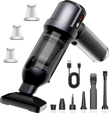 Handstaubsauger Akku, 26000Pa Mini Staubsauger, 6000mAh, 4-in-1 Auto Staubsauger
