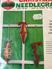Vtg. RARE Bucilla Christmas Needlecraft Felt Sequin Christmas Ornament Kit