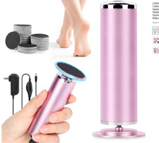 LIONVISON Electric Foot Callus Remover Adjustable Speed 60 Sandpaper Discs Black