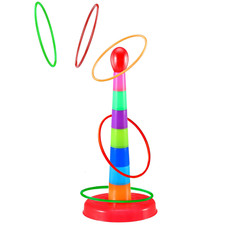 Premium Ring Toss Game Set for Kids  Adults - Includes 6 Plastic Rings