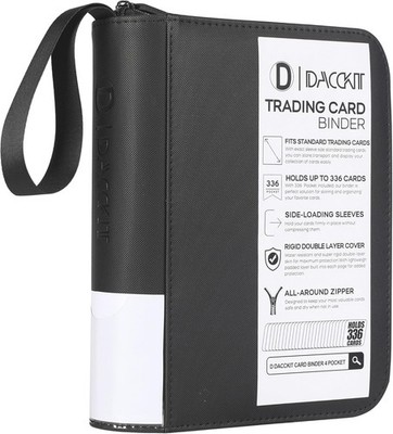 4 Pocket Trading Card Binder 336 Cards Side-Loading Zipper Album Pokémon - Black