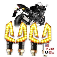 4PCS Arrow Motorcycle Turn Signals 15 LED 12V Motorcycle Blinkers 4pcs Black 2