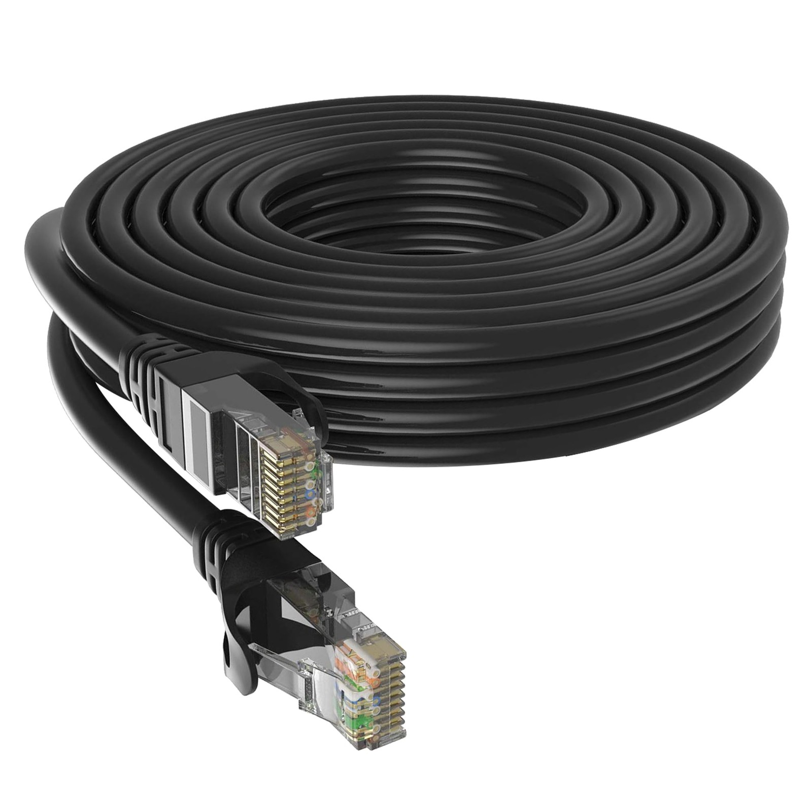 50ft Cat6 Ethernet Cable - 24AWG UTP, RJ45 LAN Network Cable in Black