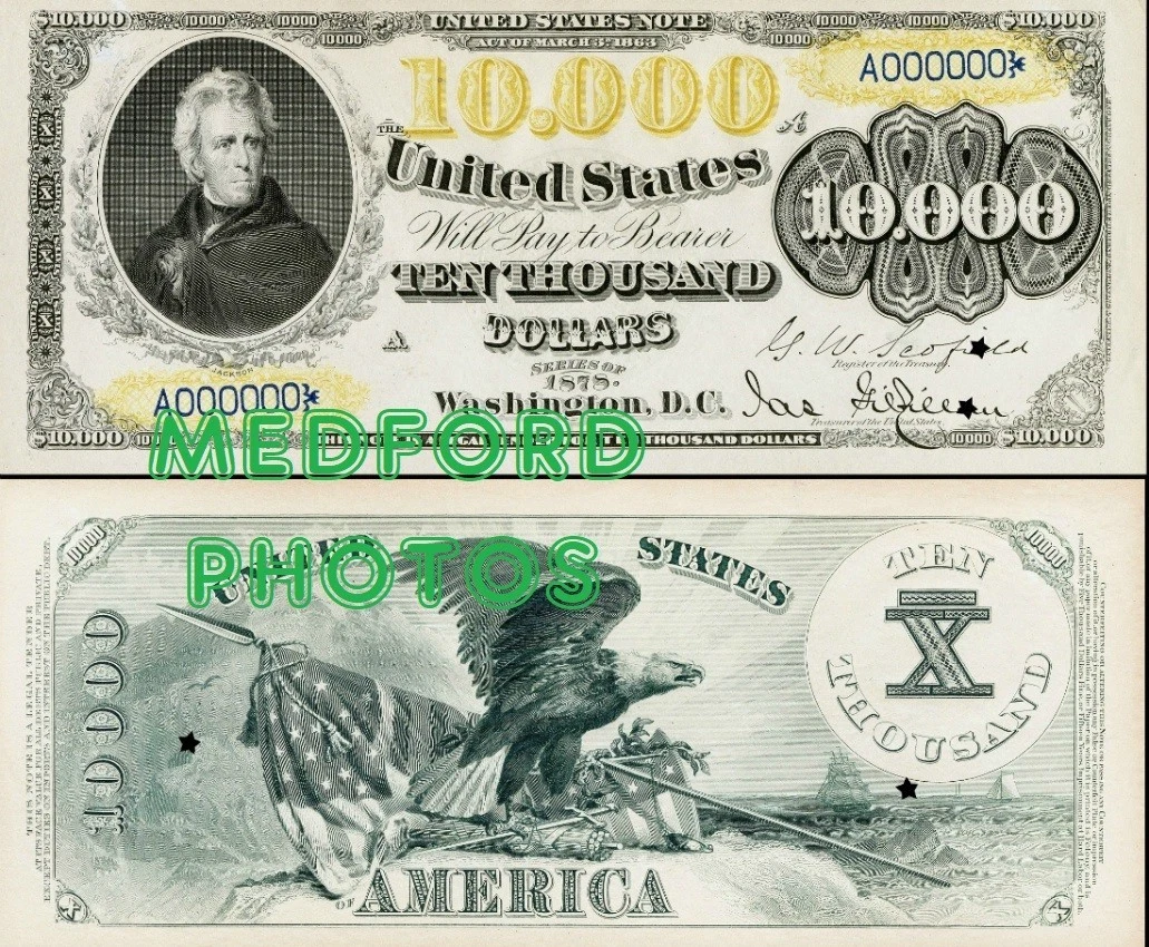 未曾流通美国纸币$10000 面值| eBay