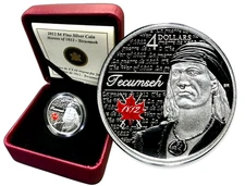 2012 Canada $4 Silver Heroes of 1812 -TECUMSEH - RCM COA Box BS426
