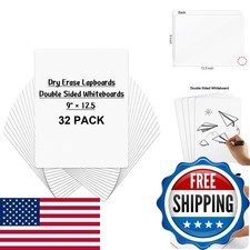 HERKKA 32 Pack Dry Erase Lapboards 9 x 12.5 Inch Double Sided for Classroom
