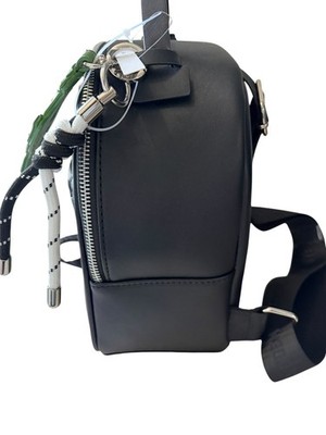 Steve Madden Embossed Logo Mini Backpack Raven Black Silver  display picture 3