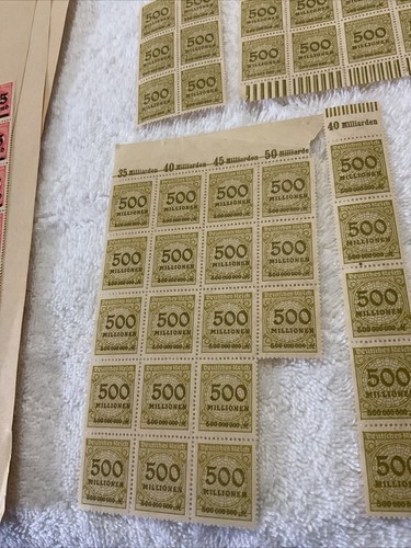 GERMANY-(-1923-)-500.000000 Mark-INFLATION lot Of Blocks /FAULTS-SEE PHOTOS.#1 - Picture 2 of 11
