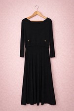 MONSOON pleated black Midi/Maxi knit jumper stretch Dress Size 14/16