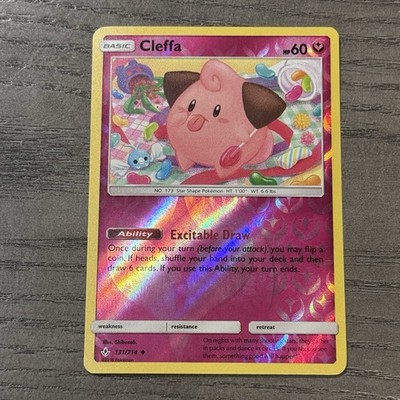 Pokémon Reverse Holo Cleffa 131/214 Unbroken Bonds LP Fairy Type Oddish cameo