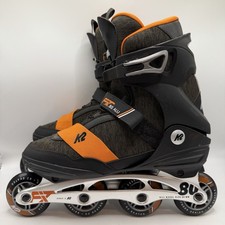 K2 F.I.T. 80 ALU Inline Skates Mens Size US 11.5 Black Orange Fitness Skates