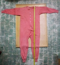 Sears Men  s Store 1960s Union Suit Long John  s Orange Pjs Size 48 Vintage Cotton