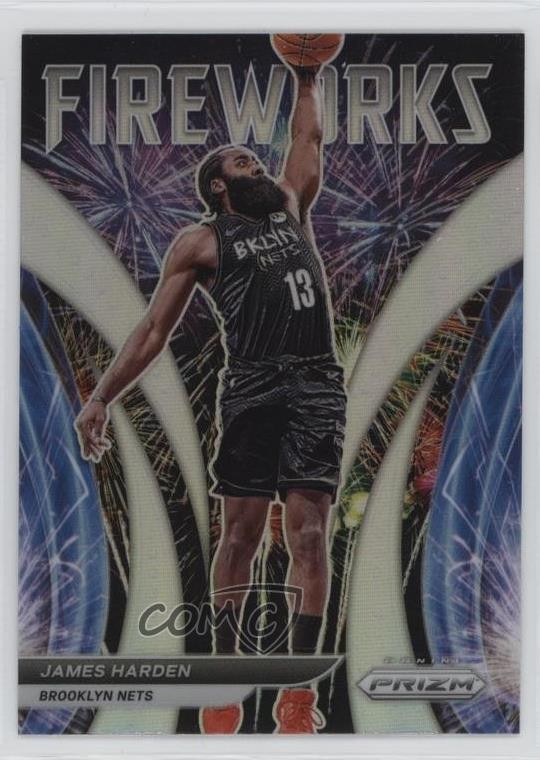 2021-22 Panini Prizm Fireworks Silver Prizm James Harden #14 06vc