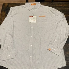 Whataburger Manager Shirt Men's Size Large Blue Striped Long Sleeve Button Down