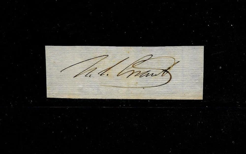 Ulysses S Grant Autograph Reprint On Original Period 1860s Paper